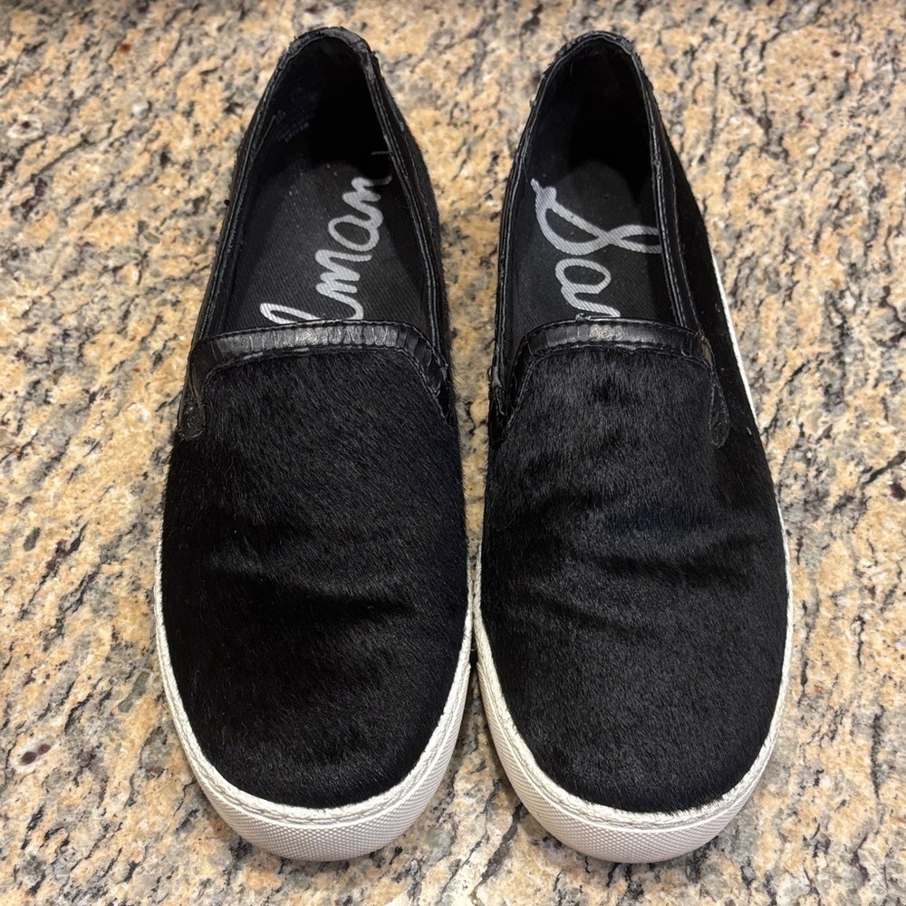 Sam Edelman Black Leather Slip-Ons